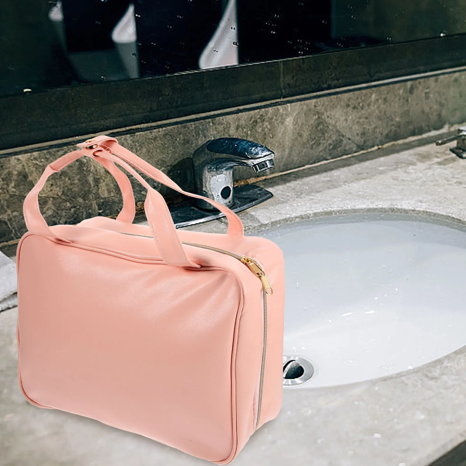 

Hanging Travel Toiletry Bag PU Organizer Makeup Storage Large Capacity Toiletries Bag Cube Storage Organizer
