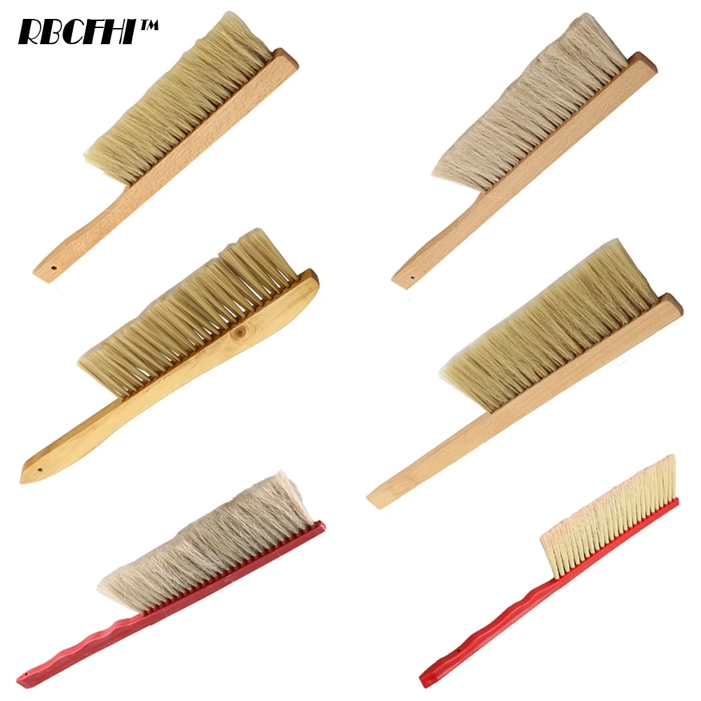 1PCS Beekeeper Equipment Multi Wooden Handle Beehive Cleaning Brush Single Two Three Row Pig Horse Bristles Bee Sweep Tool