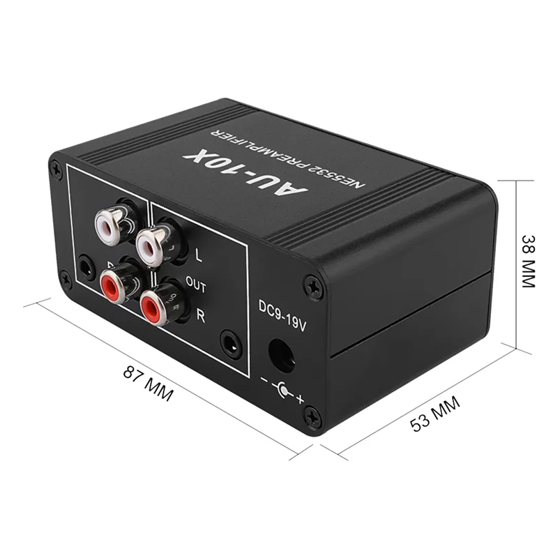 【Ostatnia szansa!】3X AU-10X NE5532 Wzmacniacz sygnału audio Płytka przedwzmacniacza słuchawkowego Wzmacnienie 20Db RCA 3.5MM Regulacja głośności Ton DC 12V