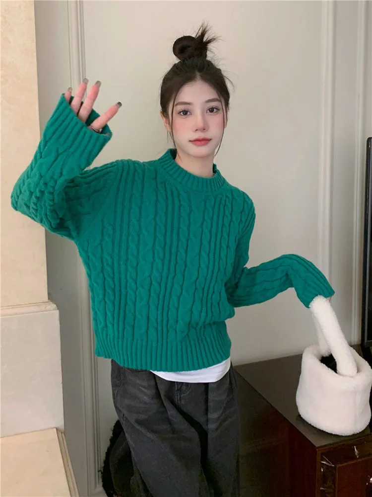 

Women's sweaters 2022 autumn/winter new women's half turtleneck pullovers casual knitted fashion bottoming shirts tops all-match