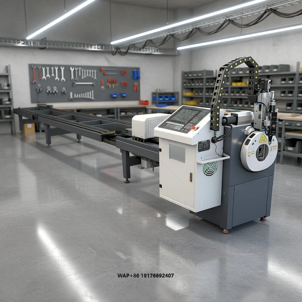 Industrial-grade CNC Fiber Optic Metal Tube  Cutting Machine, 6000mm in Length, for Cutting Fire-fighting Pipes.