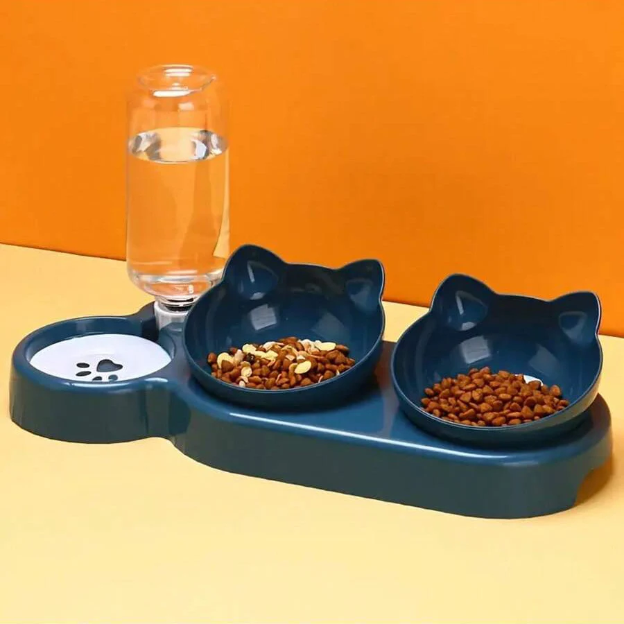 Cat Bowl Double Bowl Protects Cervical Spinee, Automatic Drinking Water, Prevents Overturning Food Bowl, Dog Bowl, Teddy Dog Bowl, Rice Bowl, Cat