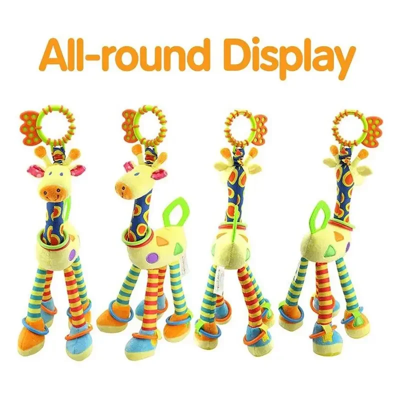 Kinderwagen Hangend Speelgoed Bed Bel Rammelaars Giraffe Dier Handbellen Auto Pluche Baby Educatief Bijtring Pasgeboren Peuter Geschenken