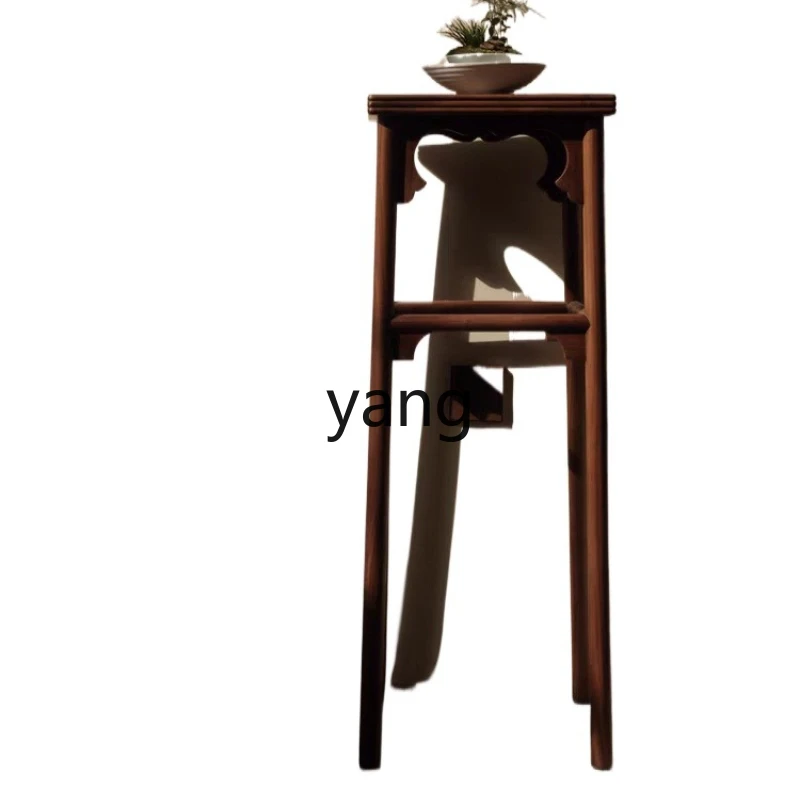 LTT Xiangji Ting Qin picture flower several Song-style aesthetic shelf simple black walnut balcony flower stand