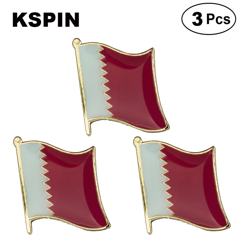 

3pcs a lot Qatar Flag Lapel Pins Badges Brooches