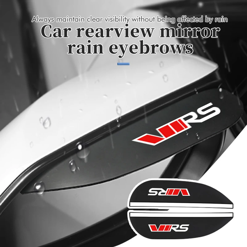2 autocollants décoratifs anti-pluie pour rétroviseur de voiture, accessoires pour Skoda RS, Fabia, Citigo, Superb, Fabia, Rapid, Karoq, Monte-carlo, VRS.