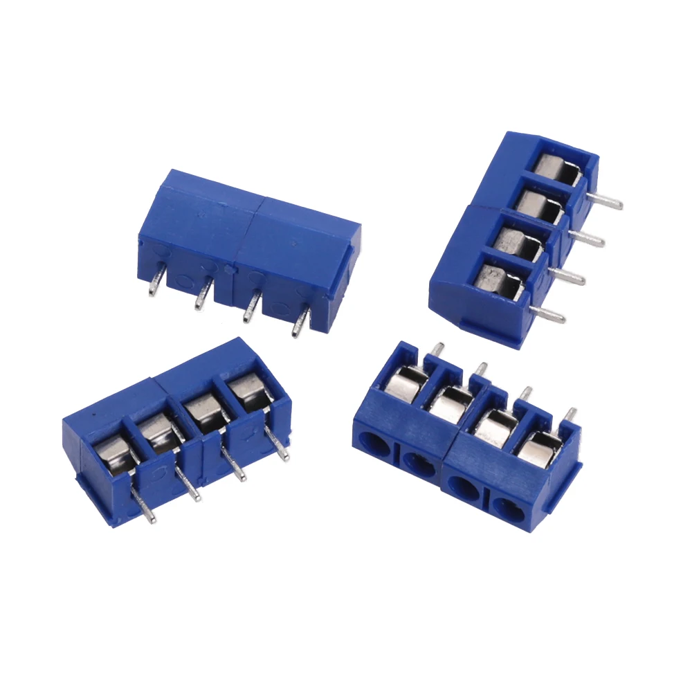 10 개/몫 KF301-5.0-2P KF301-3P KF301-4P 피치 5.0mm 스트레이트 핀 2P 3P 4P 나사 PCB 터미널 블록 커넥터 블루