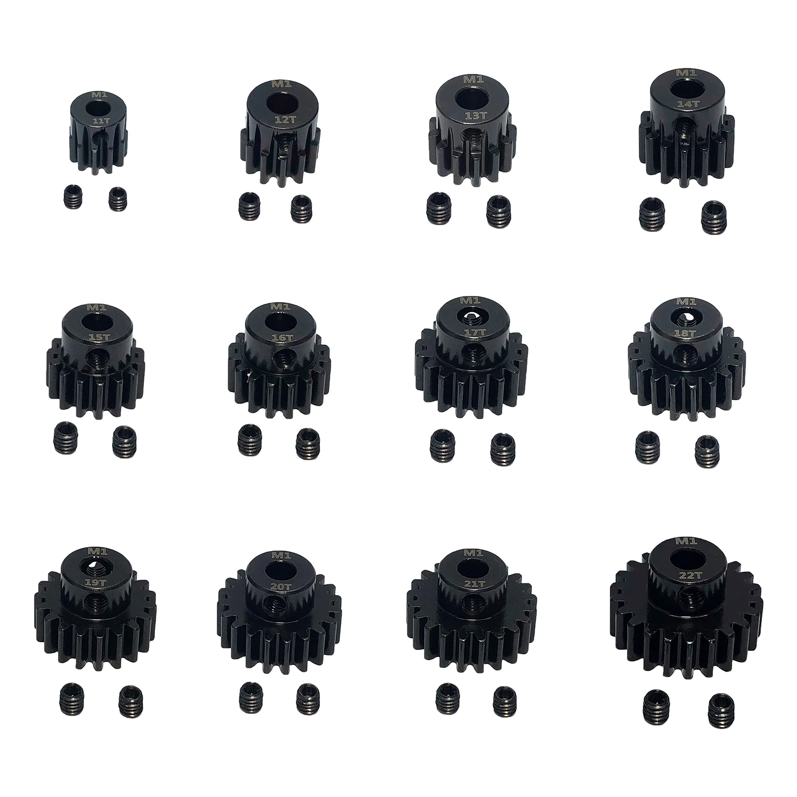 M1 5mm 피니언 모터 11-22t 브러시리스 브러시 모터 기어 탄소강 브러시드 브러시리스 모터 피니언 기어 1/8 RC 버기 트럭용