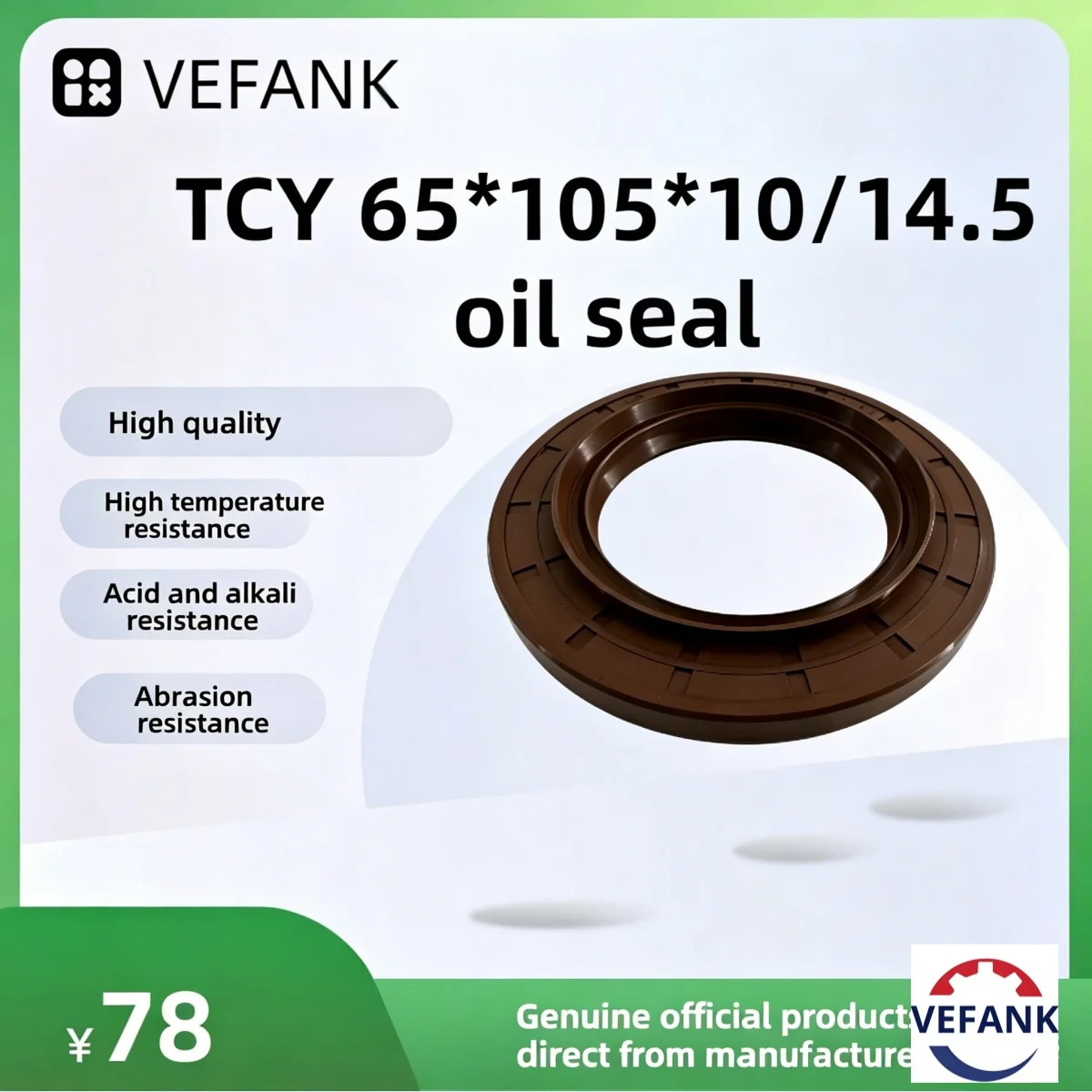

12017026b Al159591TCY 65*105*10/14.5 Oil Seal,NBR Heat Resistance, Anti-Abrasion, Anti-Corrosion Rotary Shaft Sealing Ring