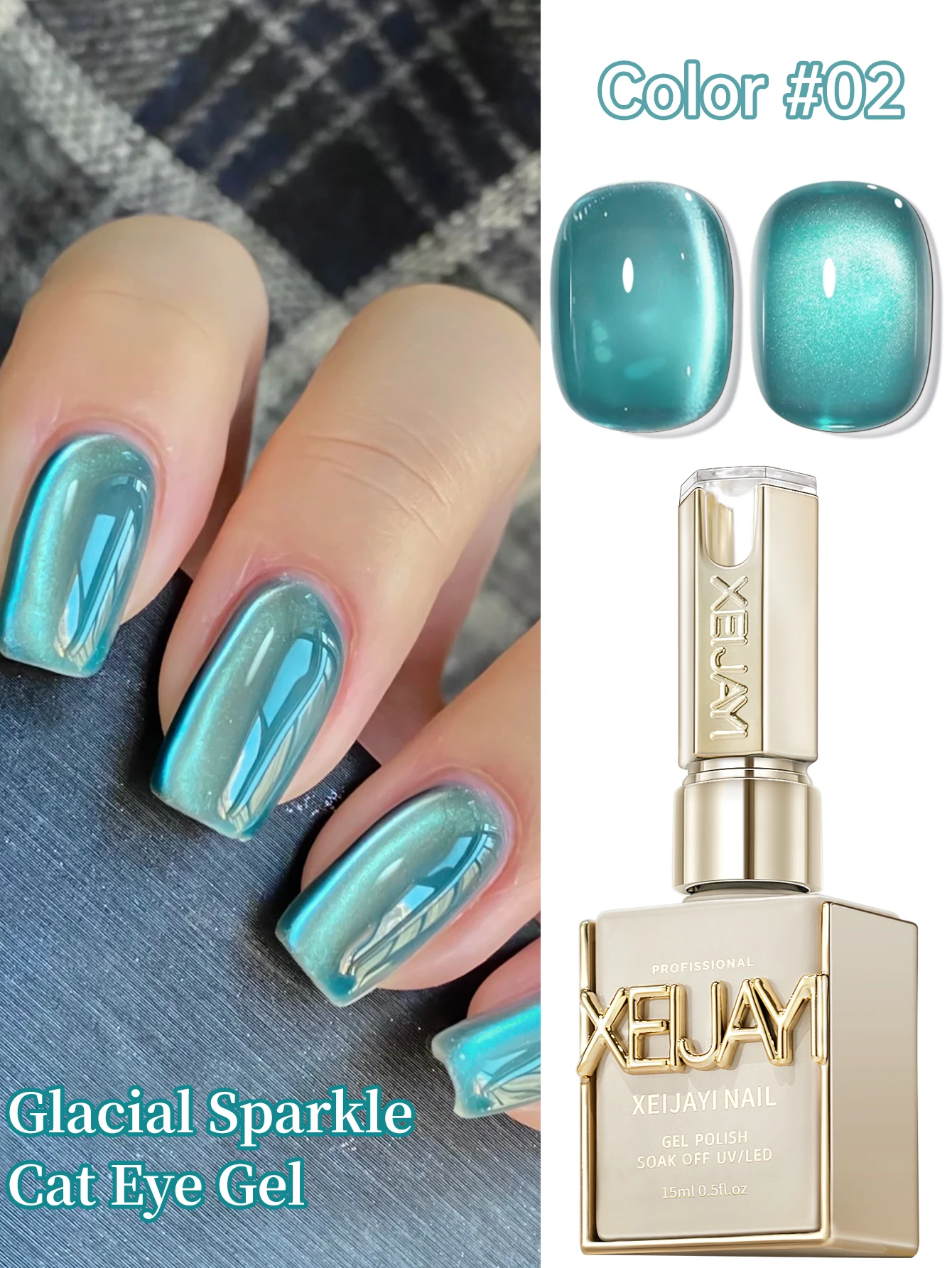 XEIJAYI 1pc 15ML Blue cat eye Nail Gel polish Semi Permanent Nail Art Soaking UV LED Nail Salon DIY Nail Salon Gel For Women