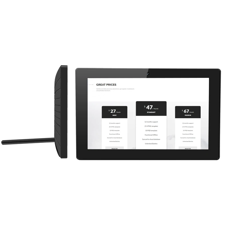 Montagem na parede 10. Painel de toque capacitivo IPS POE 1 Polegada RJ45 para domótica