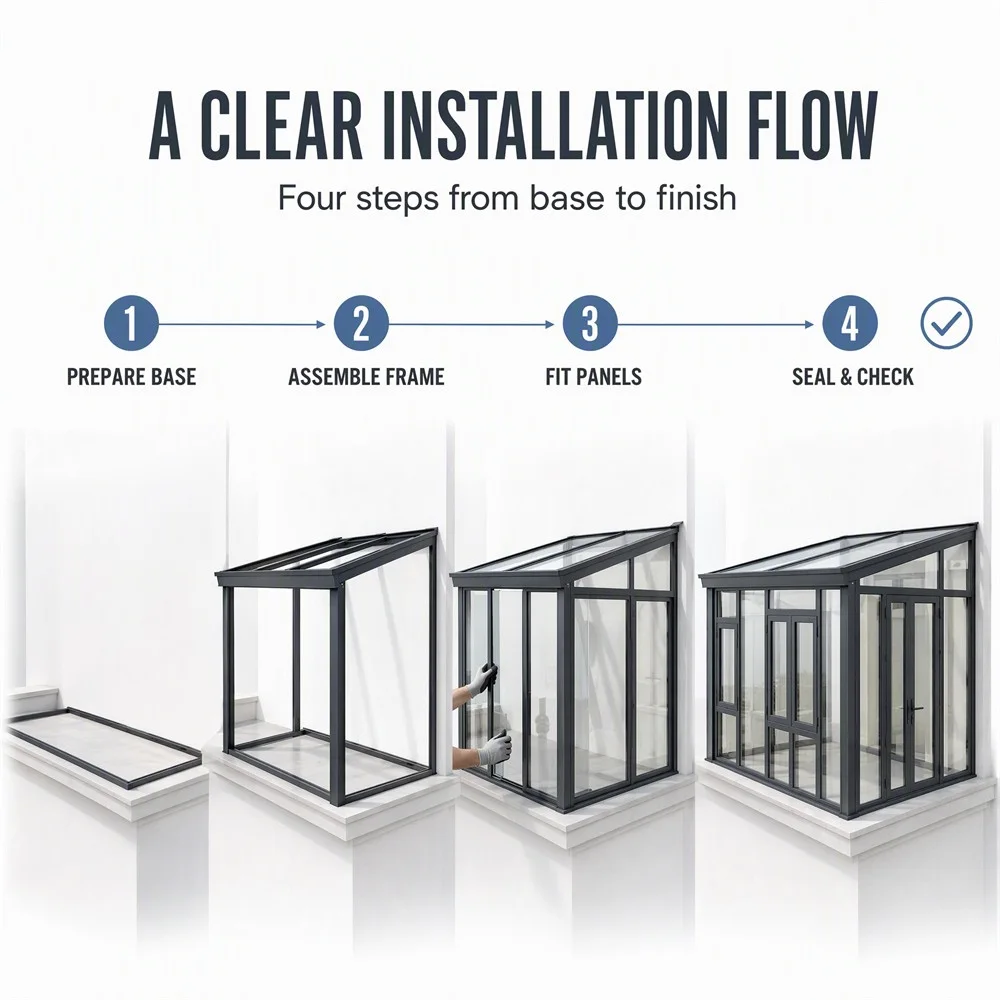 Aluminum Conservatory with Insulated Glass Roof and Sliding Doors Custom Sunroom for Outdoor Garden Patio Balcony Enclosure