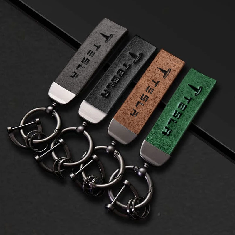 المعادن/الجلود شعار السيارة مفتاح سلسلة كيرينغ السيارات الداخلية اكسسوارات ل تسلا نموذج 3 YSX Cybertruck juguete رودستر لفائف Bonina #6