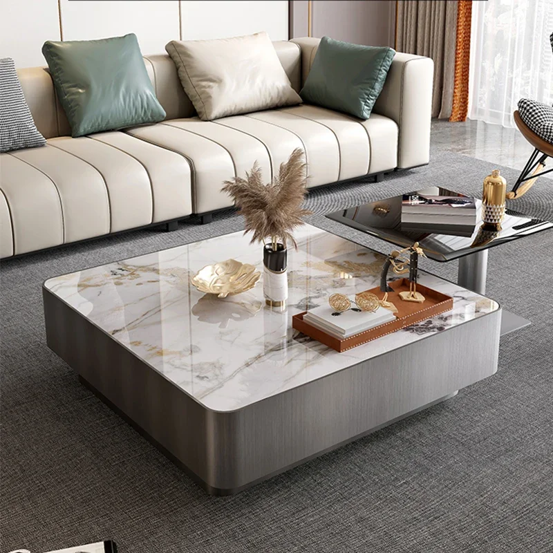 

#Italian Luxury Square Coffee Table Living Room Furniture Modern Coffee Table Marble Coffee Table Set
