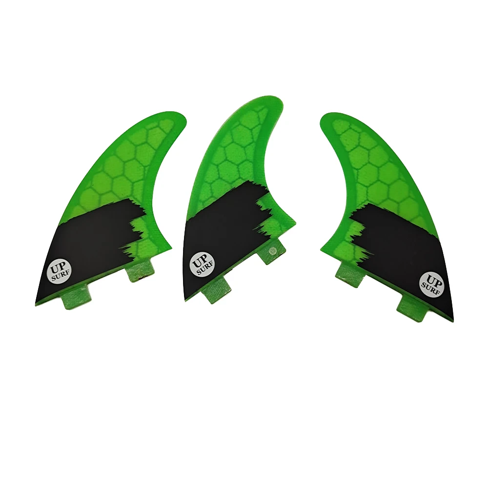 Surfboard Fin UPSURF FCS AM2 Green Surf Board Double Tabs Fin Tri Fin Set Honeycomb Surf Fins AM2 Surfing Accessories