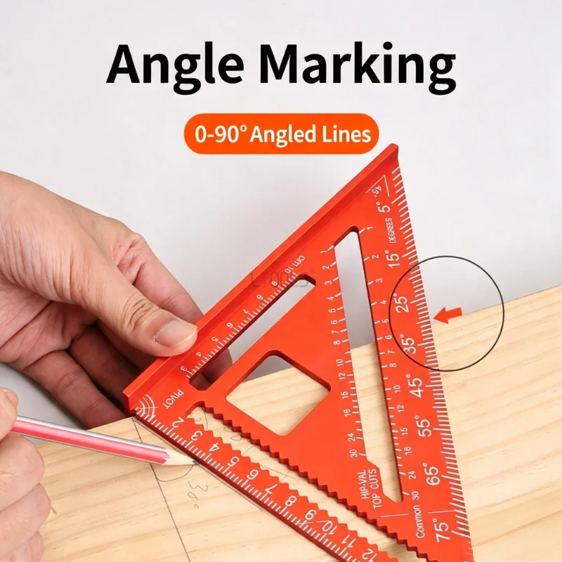 Multipurpose Aluminum Woodworking Triangular Ruler Angle Position Stop Gauge Marking  Measuring Tool for Woodworking Projects
