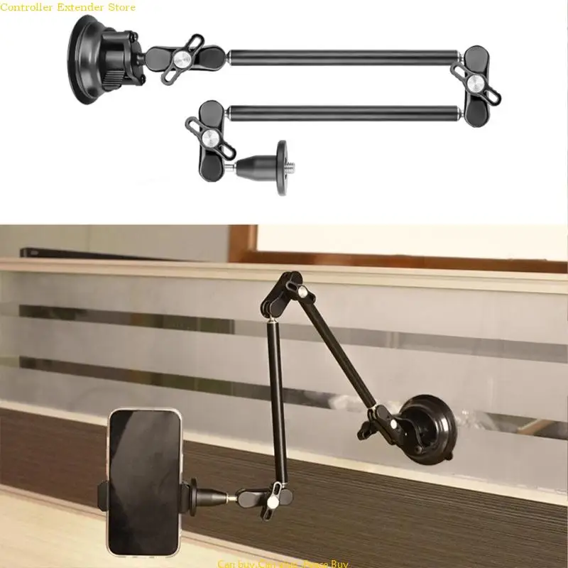 

Phone Holder Mount for Desk Overhead Phone Mount Stand 360 Degree Adjustable Long Arm Cellphone Stand With 1/4 3/8 Screw