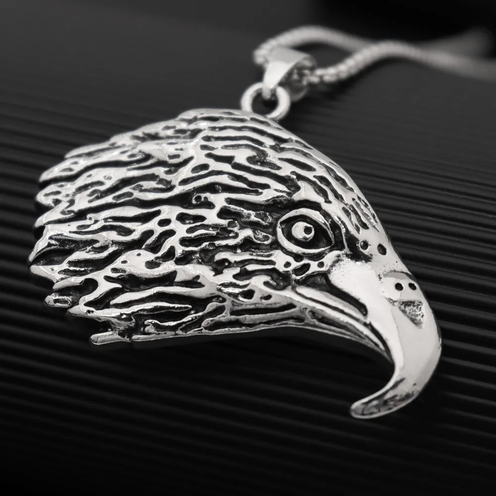 Vintage Eagle Head Charm Men's Necklace Fashion Hip Hop Punk Jewelry Animal Accessories Party Gift Wholesale