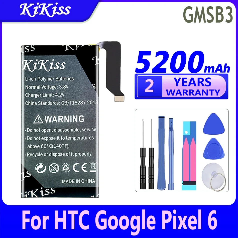 5200mAh/5800mAh KiKiss Powerful Battery GMSB3 G63QN For HTC Google Pixel 6 Pro Pixel6 Pro 6Pro