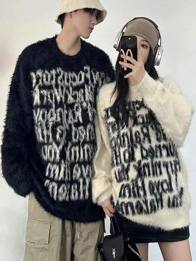 

Мужской осенне-зимний вязаный свитер Lazy Sle Fce на подкладке с вышивкой буквами, свободный крой, высококачественный трикотаж Cleanfit