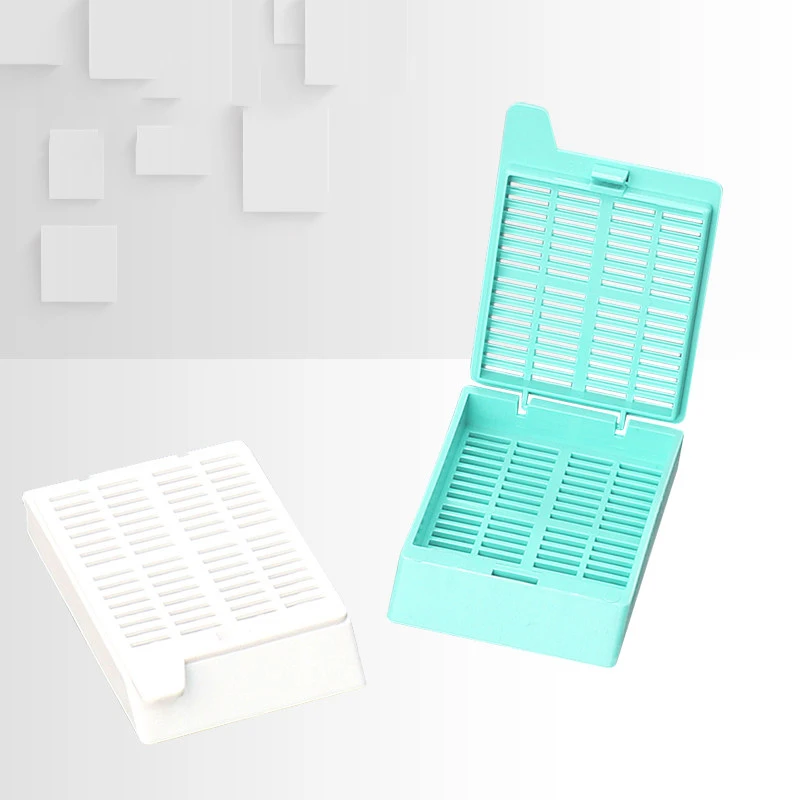 1 piece tissue embedding box pom material 1*5mm long strip buckle removable lid EM106 view 4