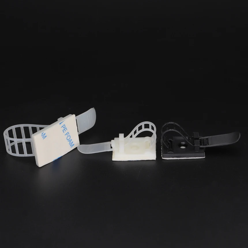 CL-1 CL-2 CL-3 White Black Plastic Adjustable Wire Cable Tie Network Self Adhesive Fixed Seat Organizer Mount Clamp Holder Clip