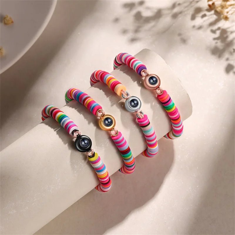 

DHQH Wholesale Customized Photo Color Projection Bracelet Personalized Photo Color Rainbow Bracelet Christmas Commemorative Gift