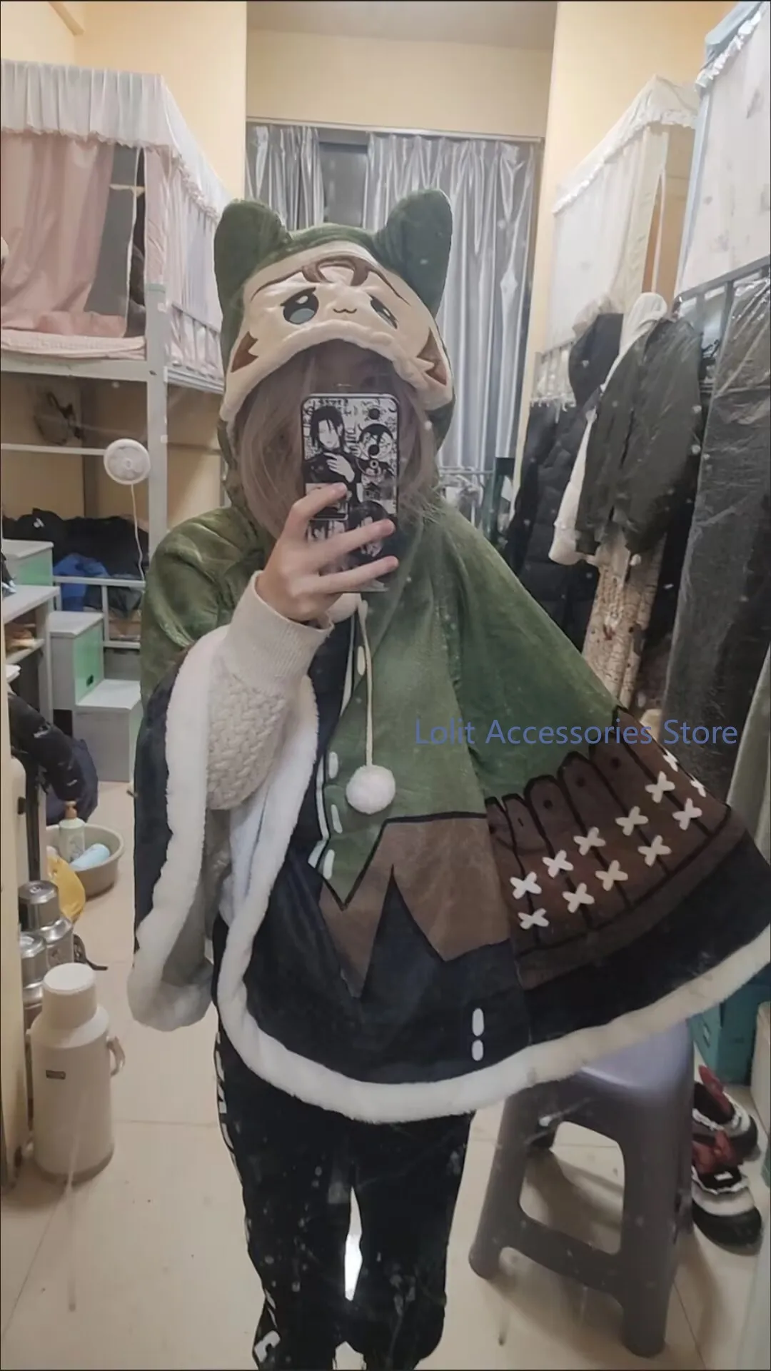 Naib Subedar Mercenary Identity V Anime Dress Garments Outfit Adorable Fleece Cloak Poncho Hooded Cape Coat Hat Christmas