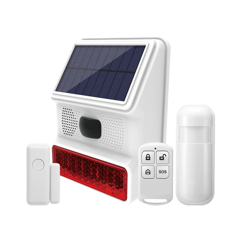 Imagem -04 - Luz de Alarme Solar Estroboscópico sem Fio Flash Sonoro Sirene ao ar Livre 433mhz Wi-fi Sistema de Alarme Gsm para Casa Fazenda