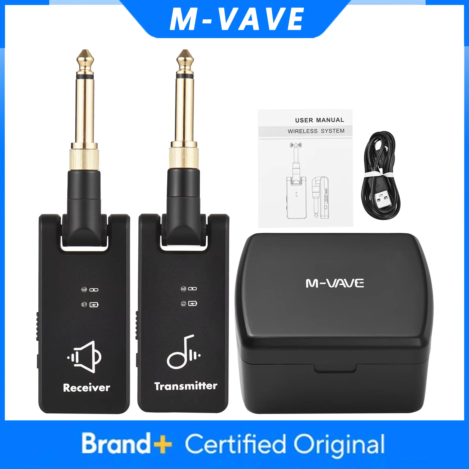 

Беспроводная гитарная система M-vave 2.4G WP-8: передатчик и приемник 2-в-1, 4 канала, с перезаряжаемым блоком