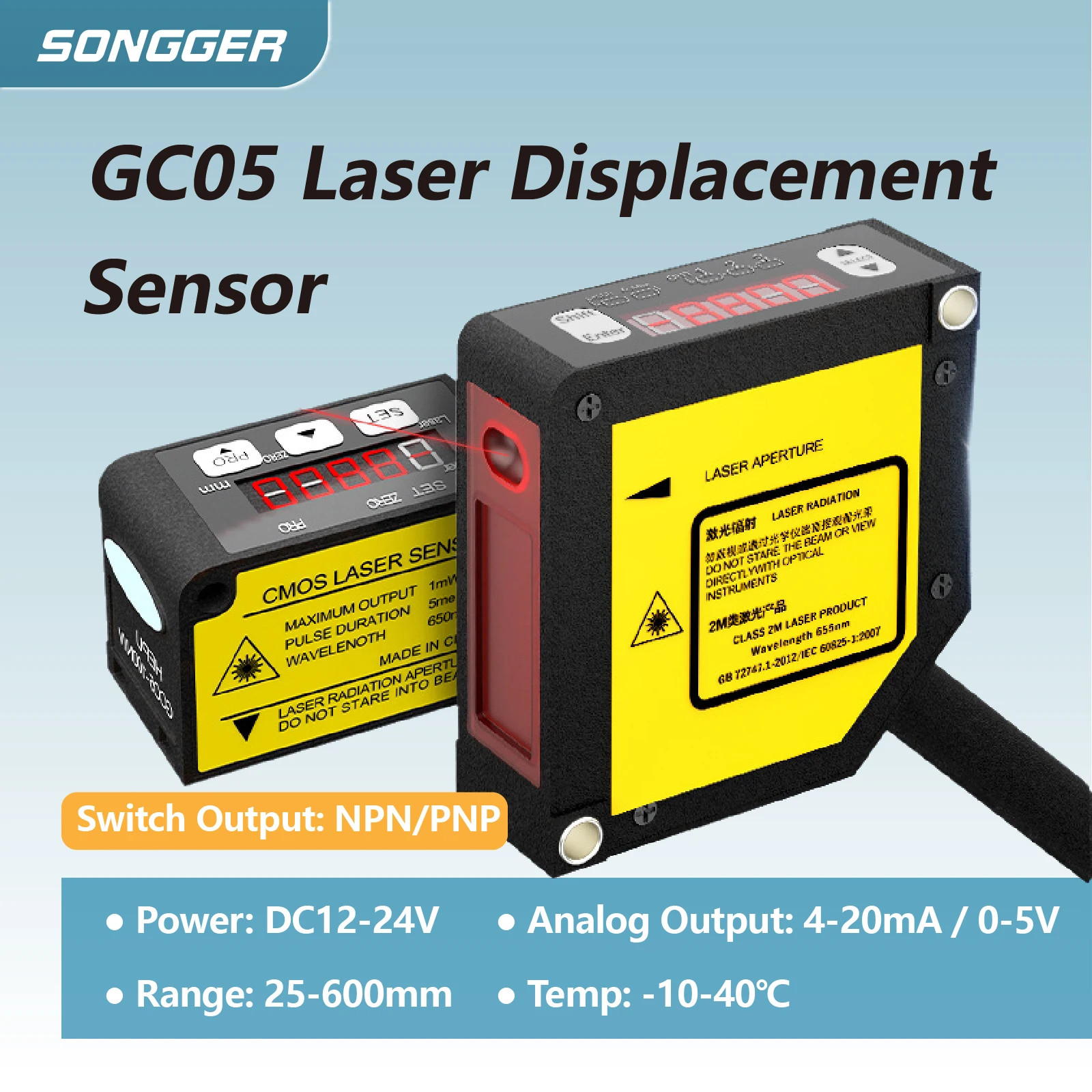Guia Definitivo do Sensor de Deslocamento a Laser GC05: Precisão Industrial sem Contato para Controle de Espessura e Altura