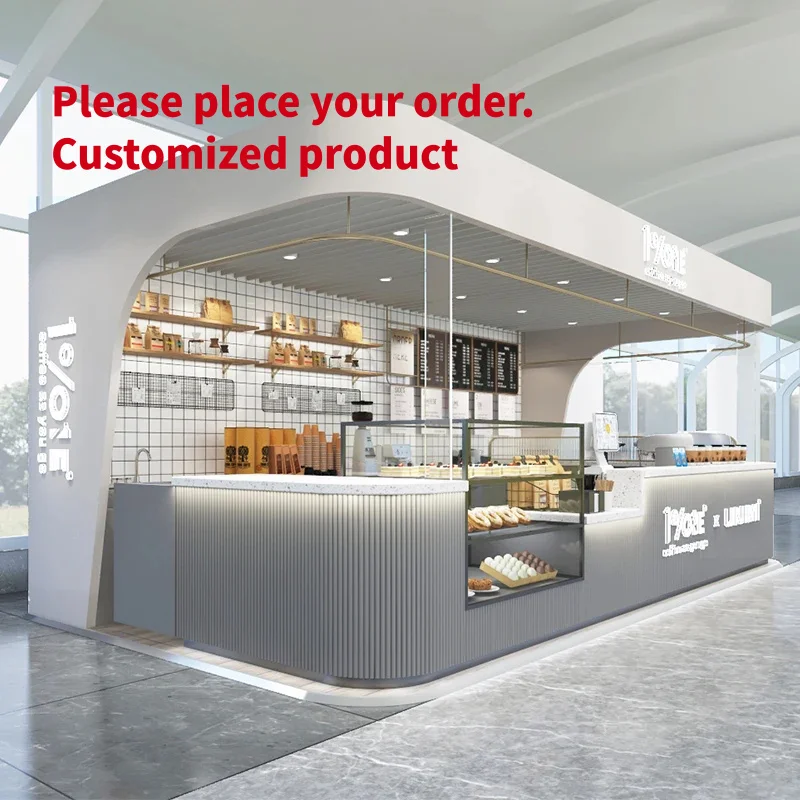 custom.Modern Mall Kiosk Coffee Shop Bar Counter Display Sales Shopping Mall Store Kiosk Design Coffee K