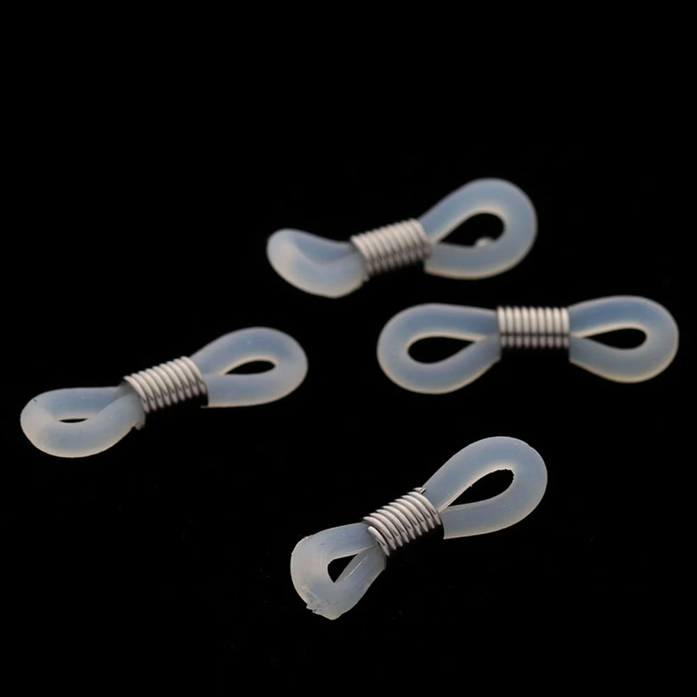 50 Pcs Stainless Steel Silicone Glasses Chain Buckle Adjustable Non-slip Ring Eyeglasses Accessories