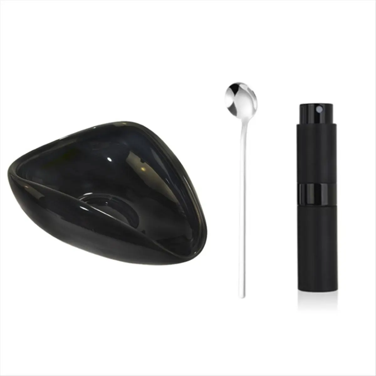 #54Z Coffee Bean Dosing Cup and RDT Spray Bottle and Spoon Set,Black,Ceramic Dosing Vessels,(ceramics)