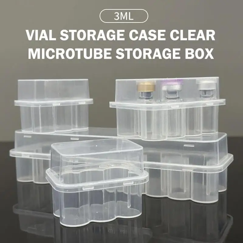 

3ML Vial Storage Case Clear Microtube Storage Box Foldable Freezer Tube Box Pixelated Life Supplies Peptide Case