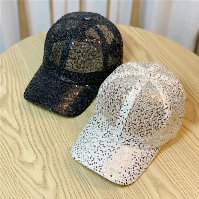 

Women Lace Baseball Cap Summer Outdoor Sequins Mesh Breathable Snapback Cap Male Visors Sun Hat Adjustable Hip-hop Hat Dad Hats