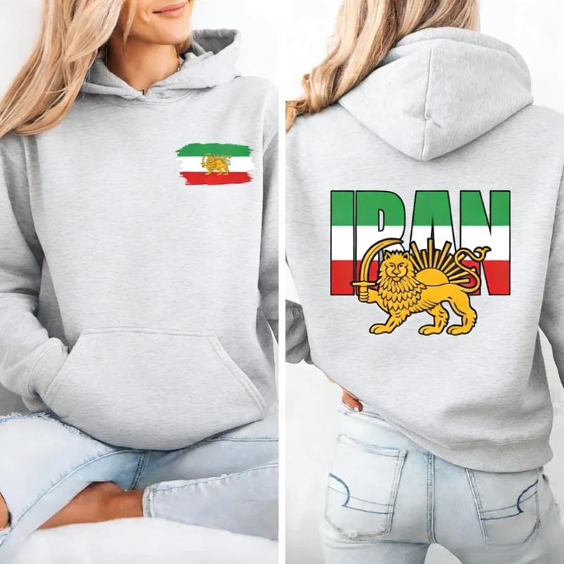 

Свитшот с изображением льва и солнца, флагом Ирана, эмблемой Широ-Хоршид, символикой иранского наследия, патриотический подарок, с принтом спереди и сзади