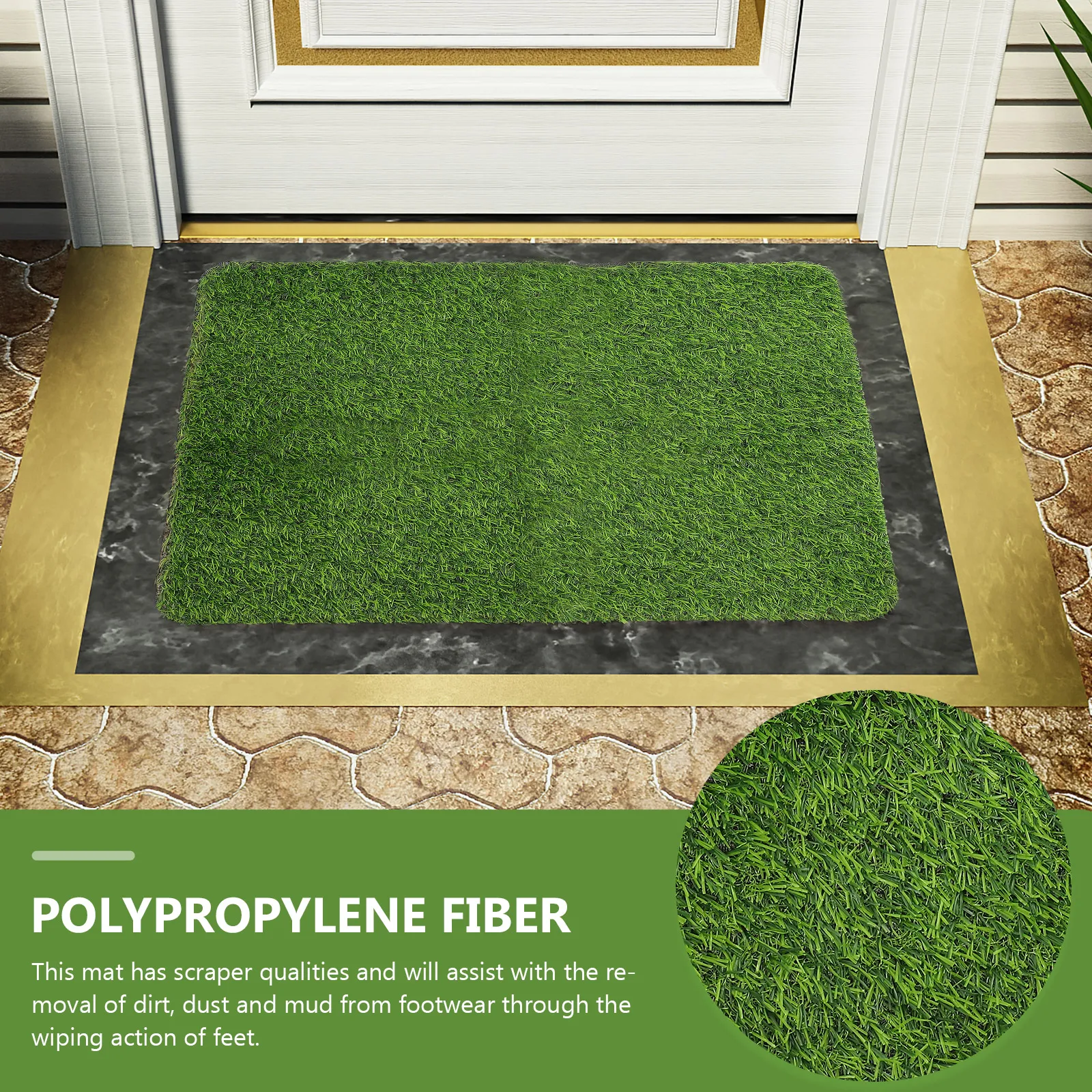 

1pc Door Mat Outdoor Indoor Rug Waterproof Floor Mat Thick Animal Design Non Skid Entrance Carpet TPR Base Polypropylene Fiber