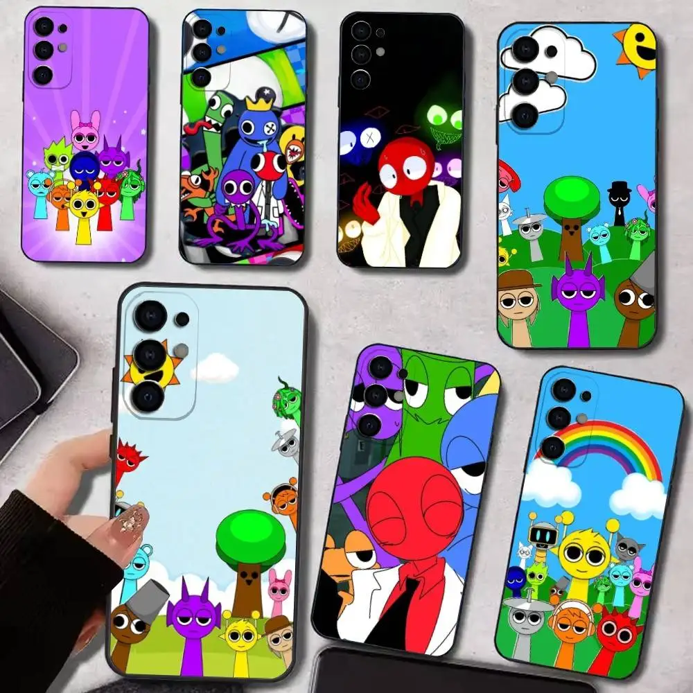 

R-Rainbow Friends Toy Cartoon Phone Case For Samsung S25,S24,S21,S22,S23,S30,Ultra,S20,Plus,Fe,Lite,Note,10,9,5G Black Cover