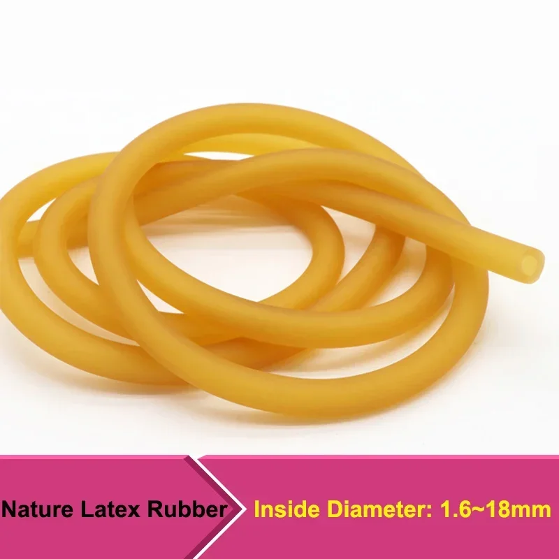 

1/10/30M Slingshot Catapult Nature Latex Rubber Hoses ID 1.6 ~ 9mm Beige Surgical Medical Tube Yellow Elastic Rubber Band