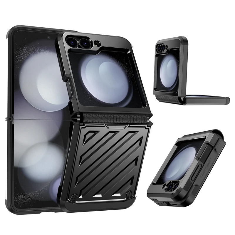 For Samsung Z Flip 3 4 5 6 5G Electroplated Retractable Hinge Protective Case All Inclusive Shockproof Cover For Galaxy Z Flip 6