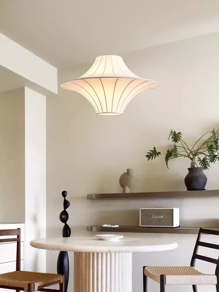 Japonês wabi sabi luzes pingente de seda sala estar jantar quarto b & b lustre nordic iluminação interior decoração casa suspender lâmpadas