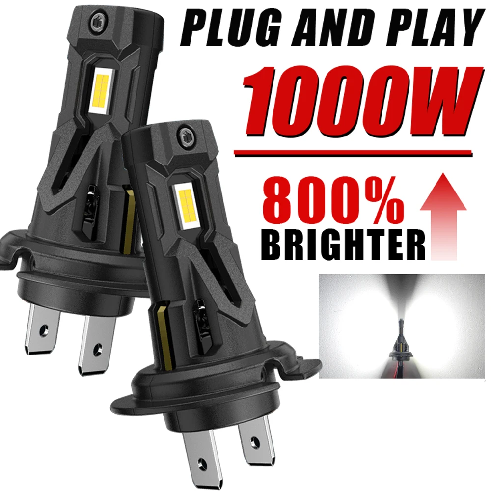 

H7 LED CANBUS Light Mini Head Lamp 1:1 Size Wireless H7 Car LED Headlight Bulbs Error Free with Fan 6000K White