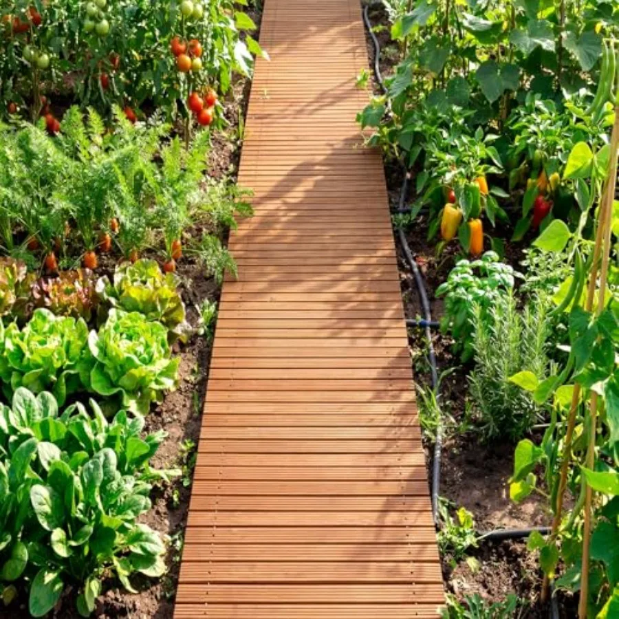 Garden Pathway Roll Up - 12Feet Wood Walkway 22 inch Width, No Assembly Required, Outdoor Decorative Boardwalk Sidewalk Floorin