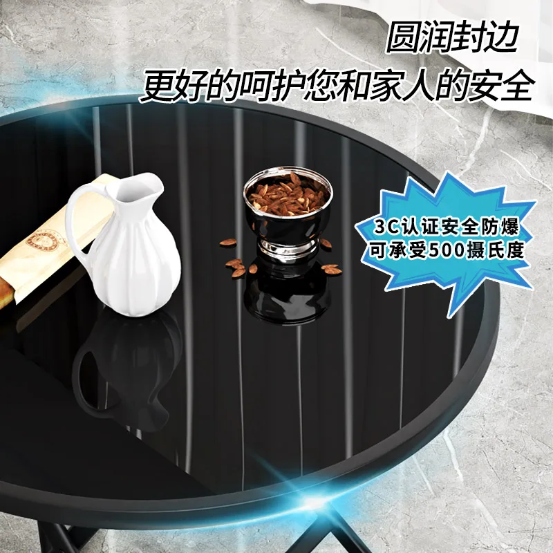 Furniture for small-sized apartments square table round  small folding outdoor dining table tempered glass folding