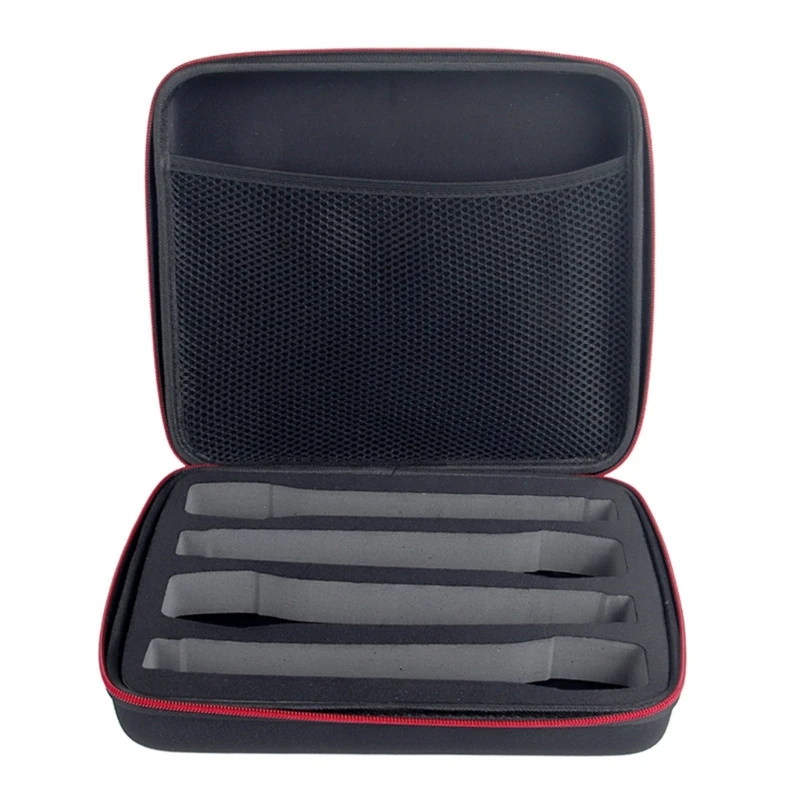 Microphone Holder Case Organiser EVA Travel Bag for 4Pcs Handheld Wireless Mic Easy Access Container