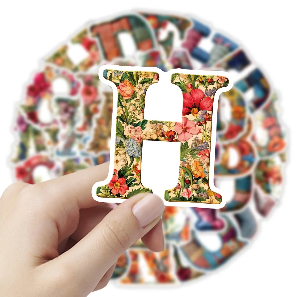 10/52 個英語アルファベット落書きステッカークリエイティブ漫画子供のおもちゃレトロスタイルの装飾ラップトップ電話ギターバイクデカール