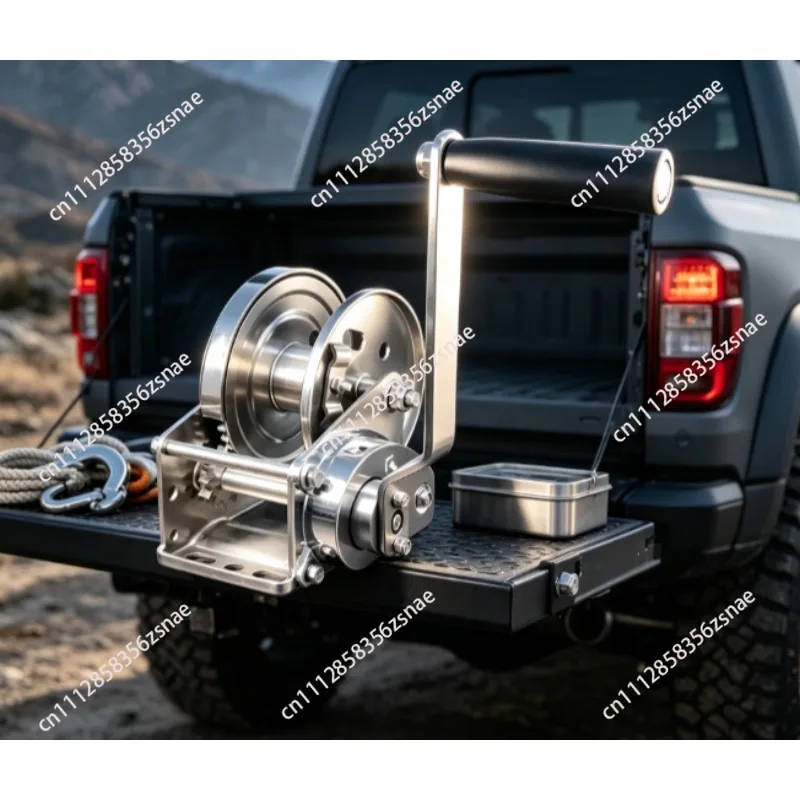 304 Stainless Steel Two-way Self-locking Hand Crank Manual Winch