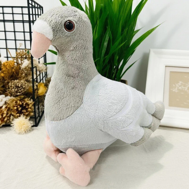 ตุ๊กตาพิราบสีเทาจำลอง น่ารัก นุ่ม ตุ๊กตาสัตว์นุ่ม ตุ๊กตาพิราบ ตุ๊กตาปลอบใจ ของขวัญวันเกิด วันฮาโลวีน สำหรับเด็ก