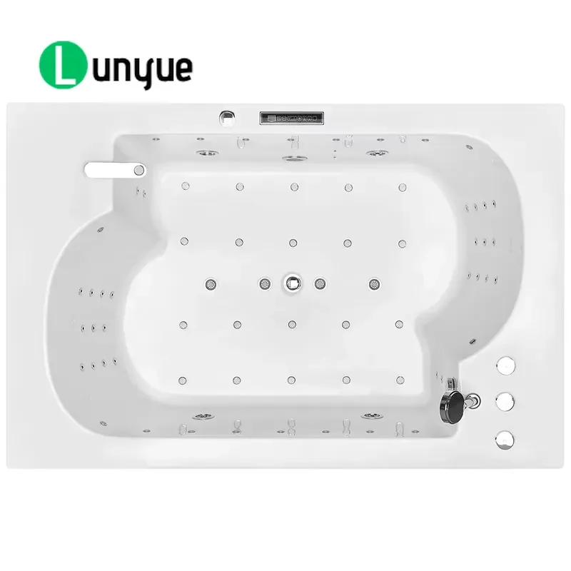 Double Massage Spa Bathtub with Bluetooth Music and Bubble Nozzles for Home Bathroom Luxury Relaxation Hydrotherapy